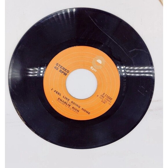Vintage 1973 Charlie Rich I Feel Like Going Home Epic Record 45 RPM 7” RC401 70s - Picture 5 of 9